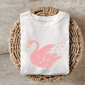 Swan, Princess, Crown, Kids, Instant Download, SVG, T-Shirt Transfer, Silhouette, Cricut, Vector, Clipart, Greeting Card, Cut file SVG, PNG