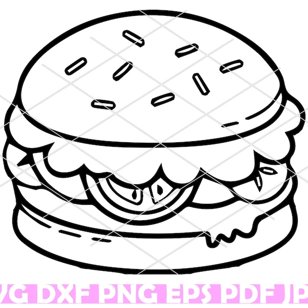 Cheeseburger SVG, hamburger svg, Burger SVG, fast food SVG, food, clipart, svg, png files, instant download