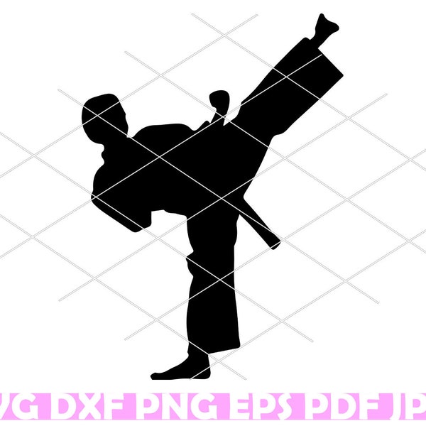 Karate Kick Instant Download SVG, PNG, EPS, dxf, jpg digital download