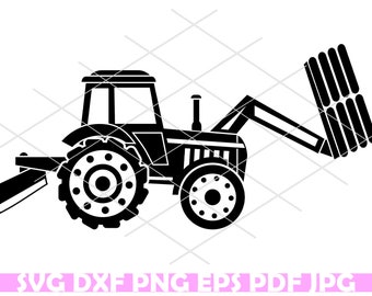 Farm Tractor SVG Cut File, JPG, DXF for Cameo Silhouette, Cricut