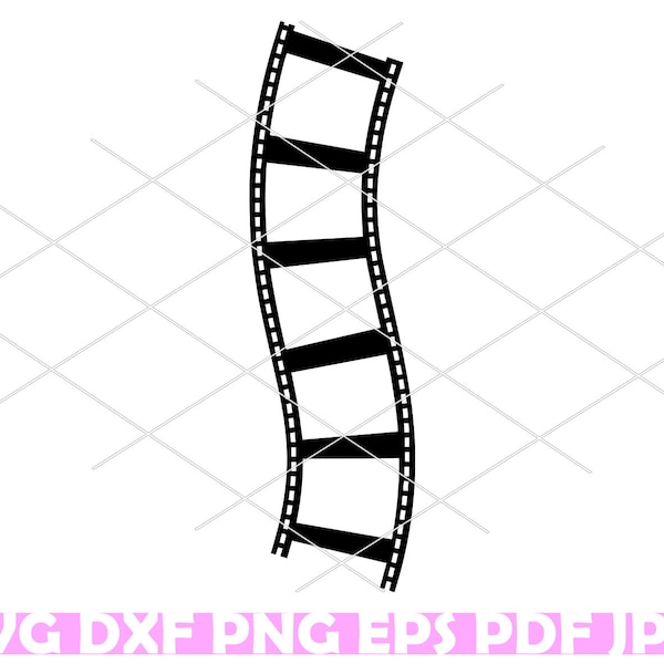 Film Strip Svg, Film Svg, Movie Clipart, Hollywood Clip Art, Scrapbooking File Celluloid Digital Download Laser Engraving Dxf, Svg, Png, Eps