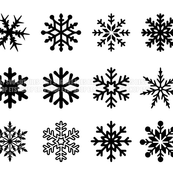 Fiocco di neve SVG, pacchetto Svg fiocco di neve, fiocco inverno SVG, Natale SVG, inverno Svg, fiocco di neve di Natale Svg, Cricut, Silhouette Cut Files