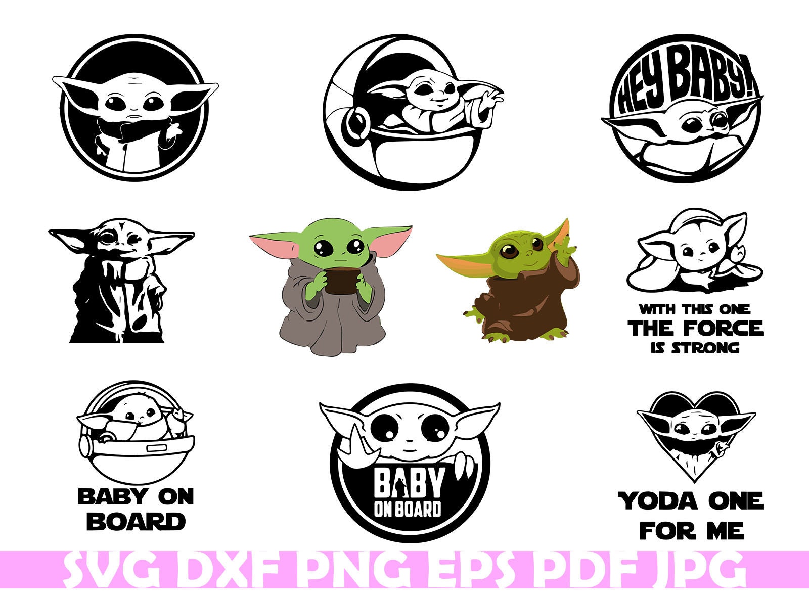 Baby Yoda Svg Png Jpg Baby Yoda Bundle Svg Png Jpg Etsy