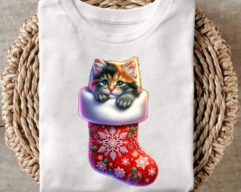 Christmas Cat Png Sublimation Design, Merry Christmas Png, Christmas Animal Png, Cat Png, Christmas Cat Png, Digital Download