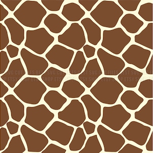 May include: A seamless pattern of brown giraffe spots on a cream background. The spots are irregular in shape and size, creating a natural and organic look.