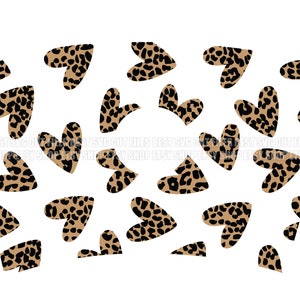 Leopard Hearts SVG Lady Full Wrap, Lady Full Wrap, Logo Venti Cold Cup, Wzór Leopard PNG, Animal Print EPS, Cricut, Pliki do cięcia sylwetki