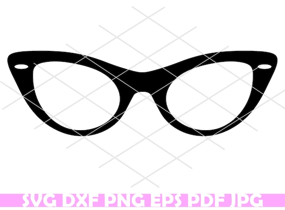 Cat Eye Glasses SVG Design Cat Eye Sunglass SVG Oversize | Etsy