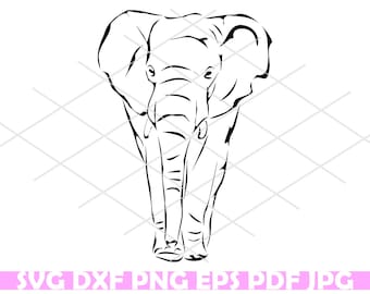 Elephant Digital File, SVG, DXF, EPS, for use with Silhouette Studio and Cricut Design Space