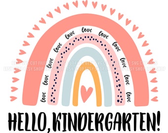 Teacher Svg Hello Kindergarten Design. Back to School Svg Eps Dxf Pdf ...
