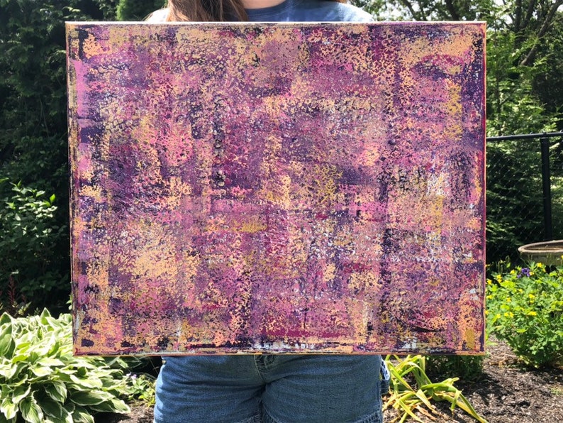 16 x 20 abstract acrylic painting Alligator Boots