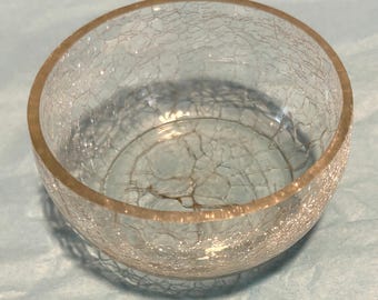 Vintage Crackled Glass Bowl