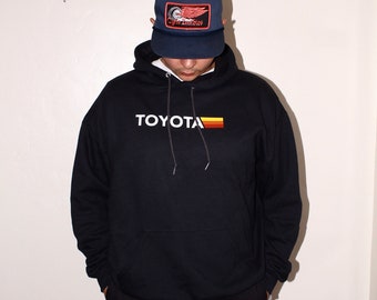 Toyota Hoodie T Shirt Black Retro