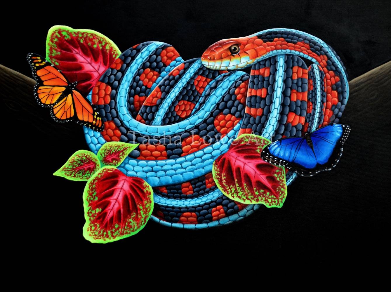 San Francisco Garter Snake Tasha by Painting Lowe Limited - Edition Etsy Print