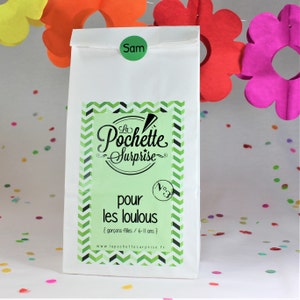Pochette surprise enfant - pochette mixte garnie - cadeau enfant 6 à 11 ans - cadeau personnalisé prénom