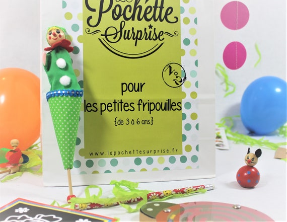 Pochette surprise enfant de 3 à 6 ans / cadeau personnalisée au prénom de l' enfant / cadeau anniversaire enfant / cadeau 3-6 ans mixte -  France