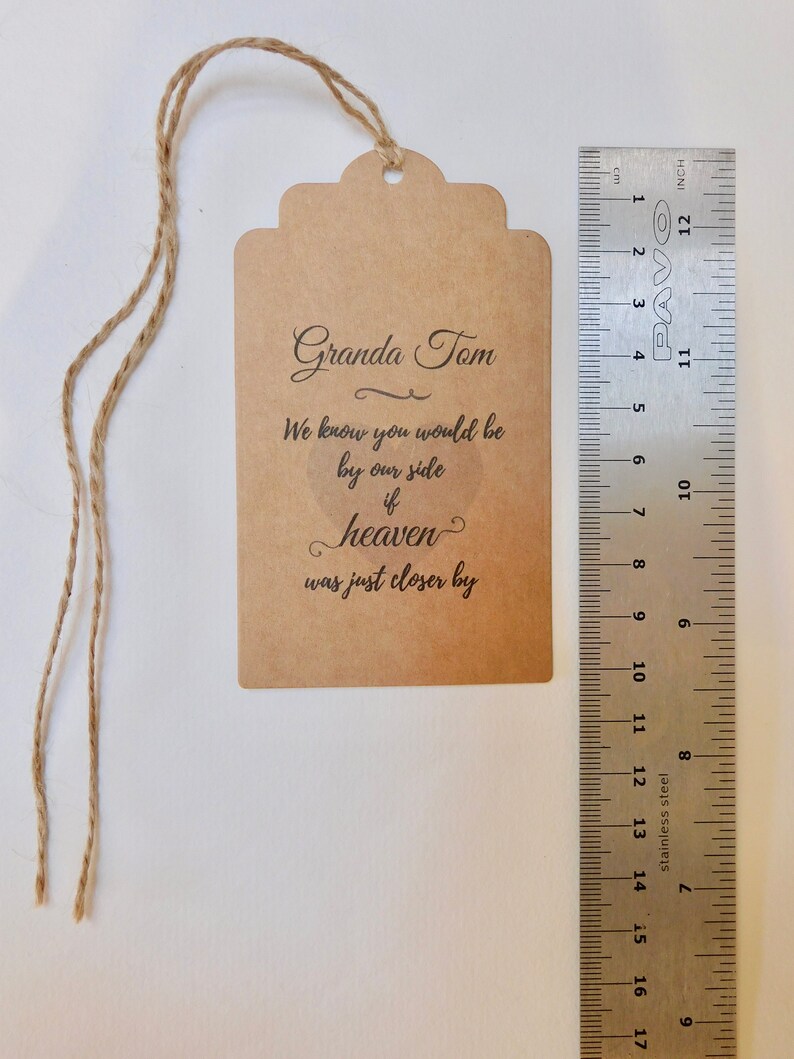 Wedding Memory Tags For Those Who Cannot Be Here Wedding Tags Personalised Memory Tags Personalised Rustic Wedding Decor