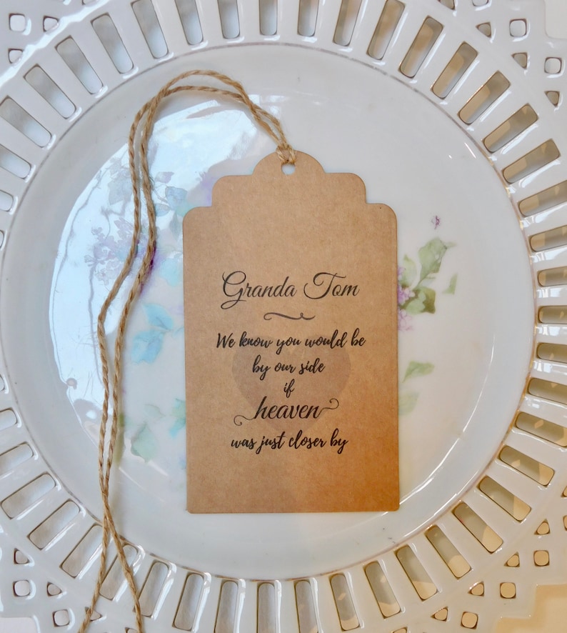 Wedding Memory Tags For Those Who Cannot Be Here Wedding Tags Personalised Memory Tags Personalised Rustic Wedding Decor