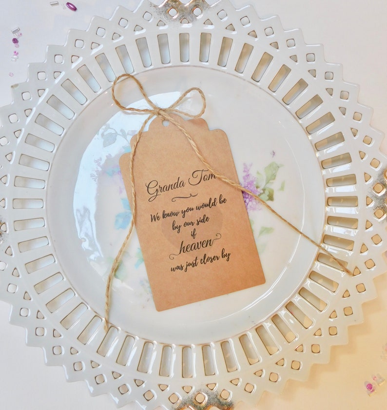 Wedding Memory Tags For Those Who Cannot Be Here Wedding Tags Personalised Memory Tags Personalised Rustic Wedding Decor