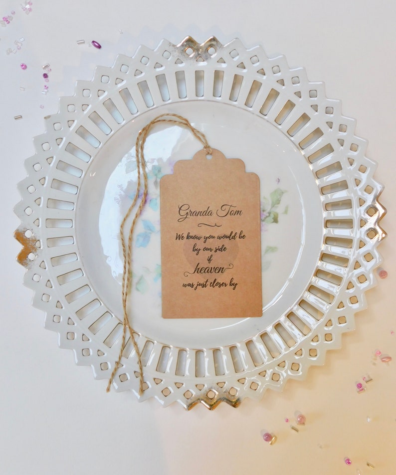 Wedding Memory Tags For Those Who Cannot Be Here Wedding Tags Personalised Memory Tags Personalised Rustic Wedding Decor
