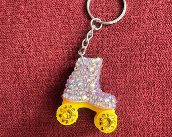 Porte-clés patins à roulettes strass Bijoux de patinage Quad Skater Bling Quads