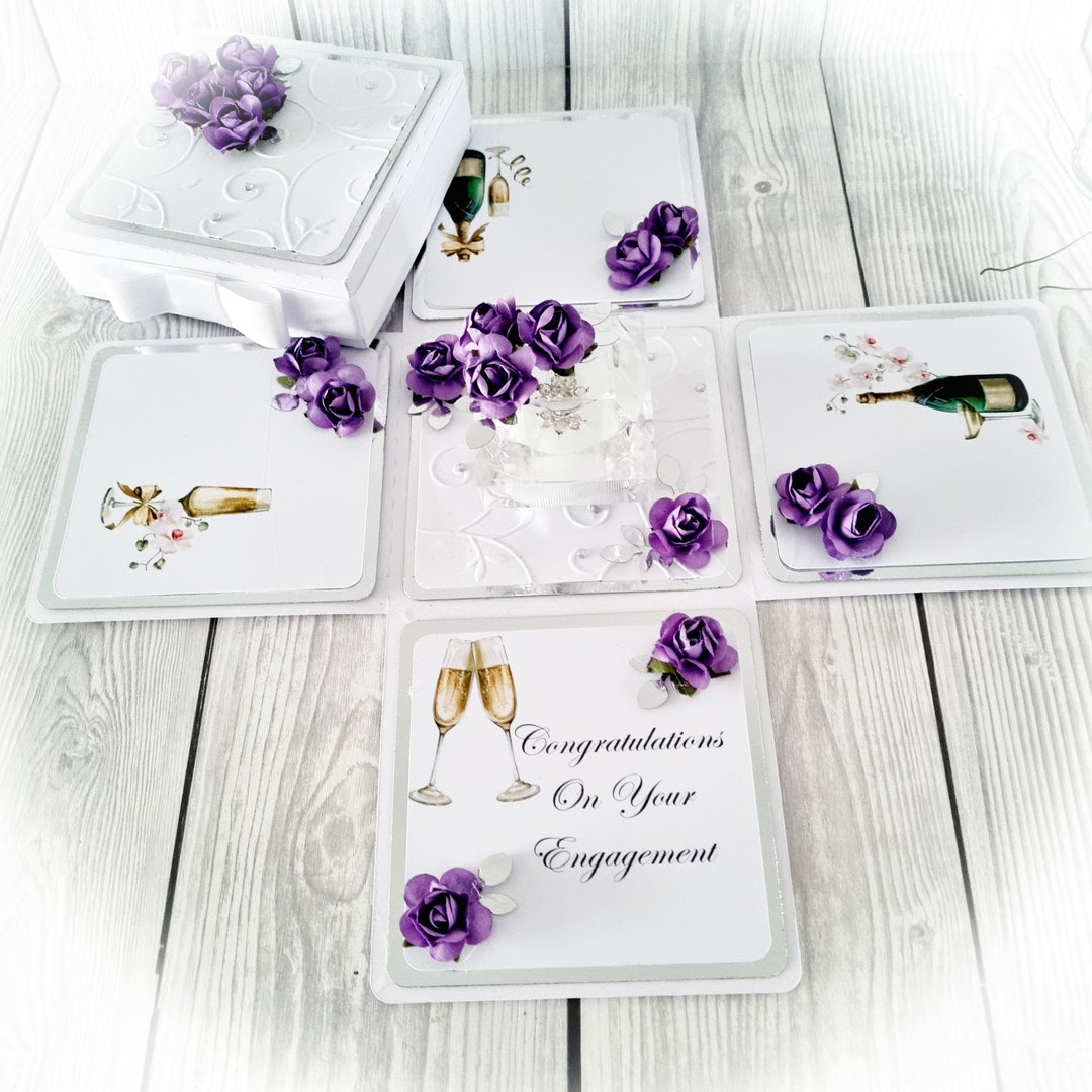 3D Wedding Explosion Box Card: Engagement Ring Proposal, Personalized ...