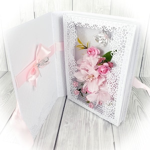 Carte d'anniversaire 3D, carte de boîte d'ombre, carte de souvenir de carte d'anniversaire de livre