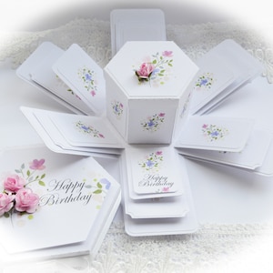 Handmade Hexagon Explosion Box: Birthday, Wedding, Anniversary Keepsake Card