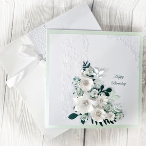 Carte d'anniversaire de luxe en boîte, carte d'anniversaire maman tante soeur nièce femme carte d'anniversaire personnalisée