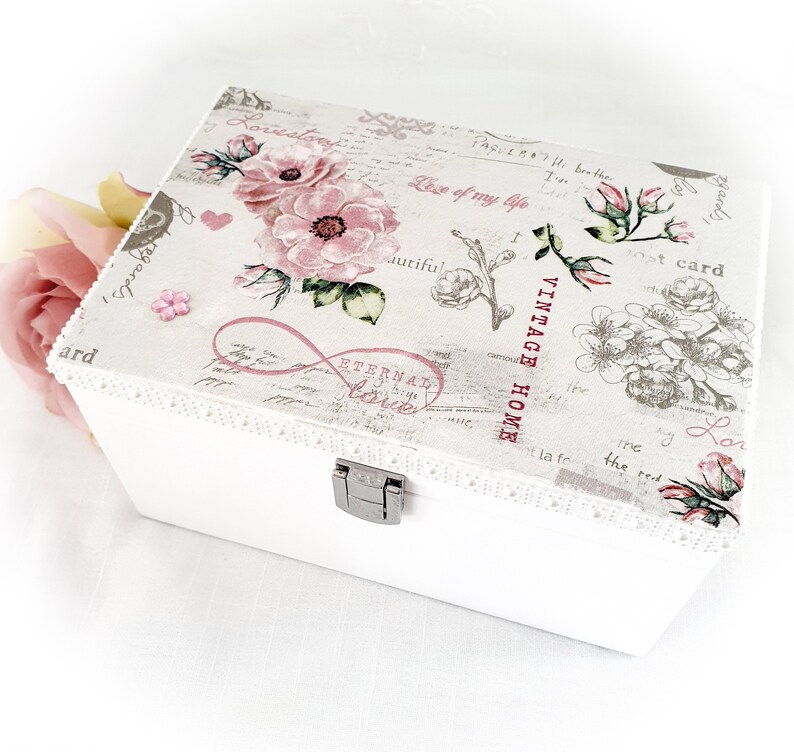 Decorated Decoupage Jewellery Box Storage Box Eternal Love Etsy