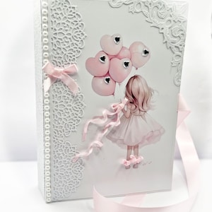 3D Light up Girl Geburtstagskarte, Schattenbox personalisierte Karte 5.6.7.Geburtstag handgemacht