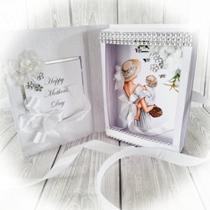 3D-Schattenbox Geburtstagskarte, Mutter-Tochter-Mama-Karte, personalisierte Karte, Luxus-Box-Karte handgefertigt