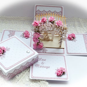Explosionsbox, Explosionsbox Hochzeit, Hochzeitskarte, Jubiläumskarte, Hochzeit 3d Karte, Jubiläumskarte