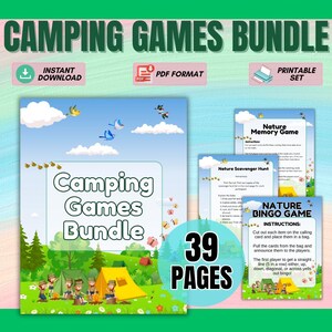 Camping Games Bundle, 39 Pages, Instant Download, For Personal Use