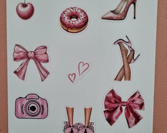 ästhetik, süsse Sticker, Girly Aufkleber, Coquette Sticker, Pink Girly Aufkleber, Planer Aufkleber, Planer Sticker, süsse Sticker