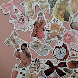 35pcs Coquette Stickers, Sticker Pack, Girly Aesthetic Stickers, Journal Stickers, Planner Stickers, Laptop Stickers