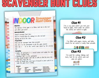 Indoor Scavenger Hunt Clues Kids Printable