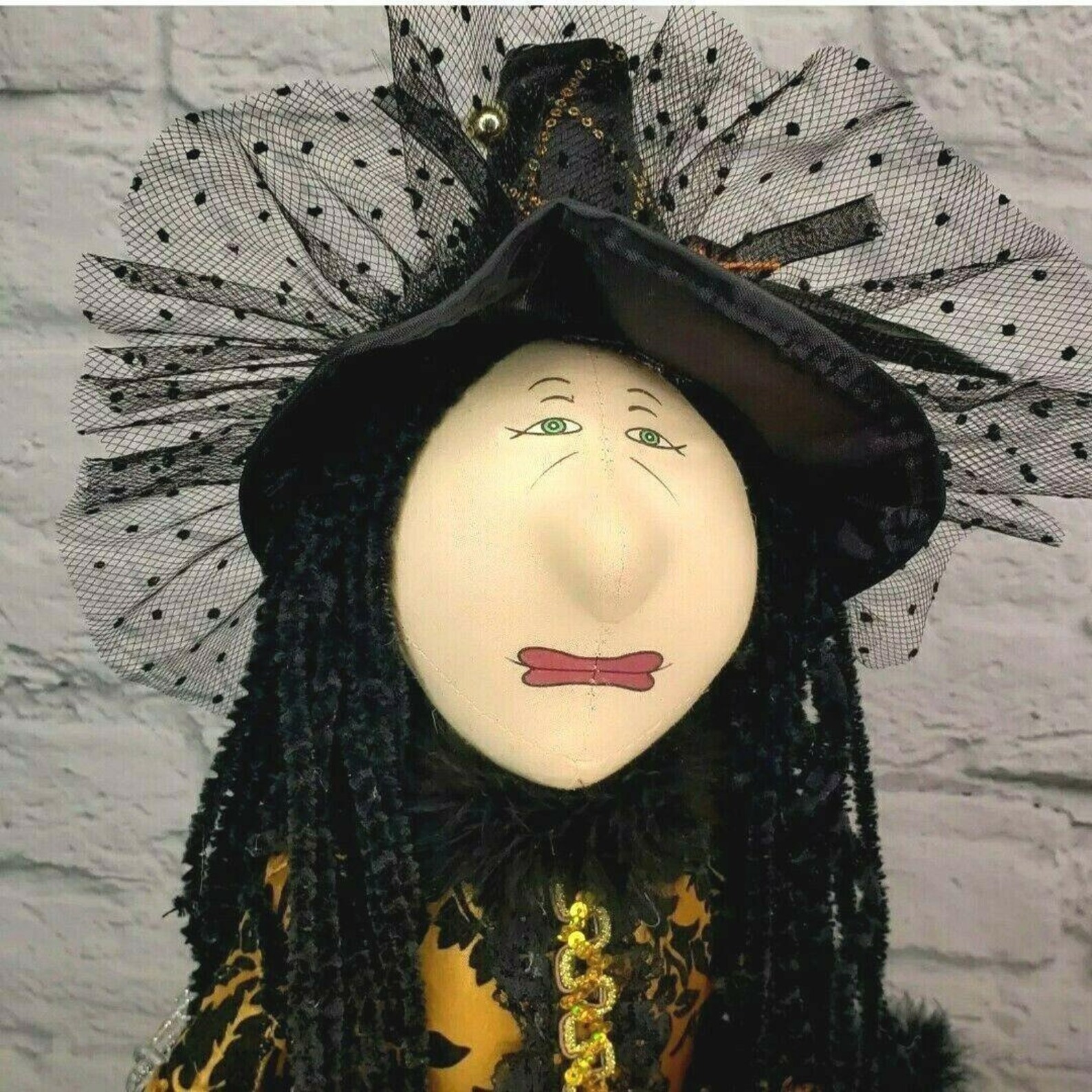 Hexe Halloween Puppenregal Sitter Gold Brokat Satin Spitze | Etsy