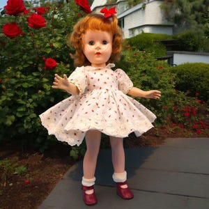 American Character Sweet Sue Hard Plastic Doll Sleepy Eyes Handmade Clothes 14&quot; 1950s Made in USA