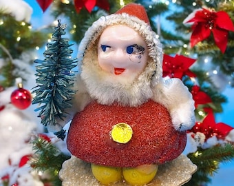 ヴィンテージ ピクシーガール アイススケーター オーナメント フェルト