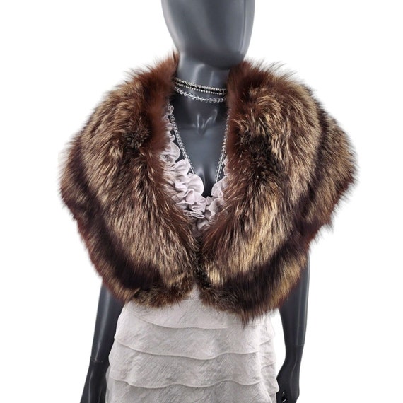 Silver Fox Fur Stole Cape Wrap Wedding Prom New Y… - image 4