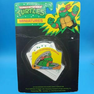 TMNT ミニ電話番号ブック 90年代 ティーンエイジ・ミュータント・ニンジャ・タートルズ ヴィンテージ マイキー 注目のTMNTコレクター 90年代 ノベルティ おもちゃ オリジナルカード