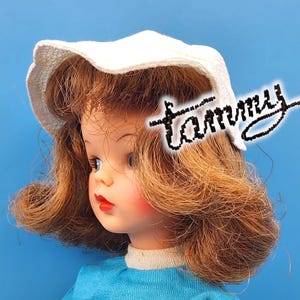 Vintage Tammy Doll Tee Time #9118-1 White Golf Hat Visor 1960s Japan Ideal Fits 12&quot; Fashion Doll