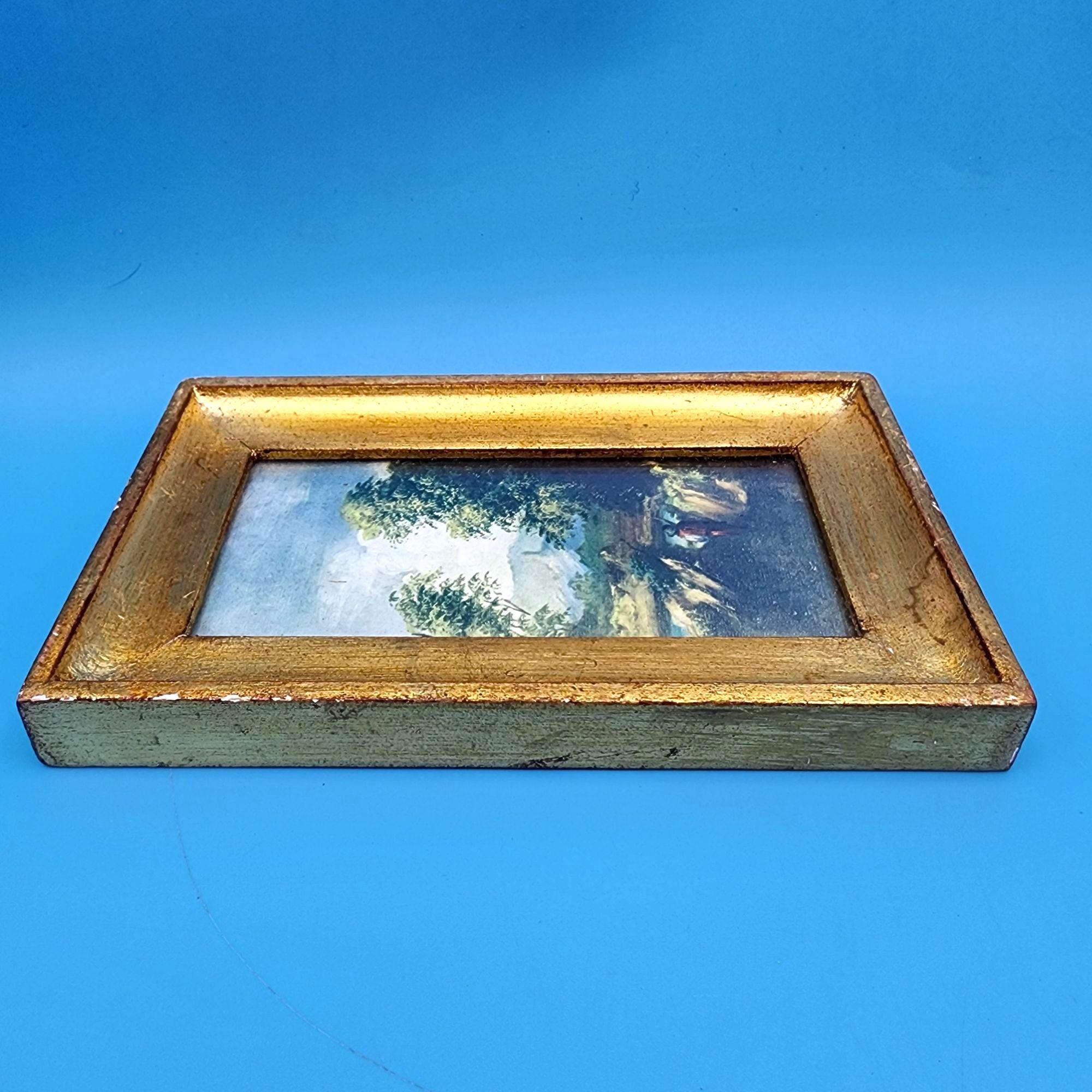 18 世紀イタリア風景画の金箔フレーム入り額入りプリント - イタリア製