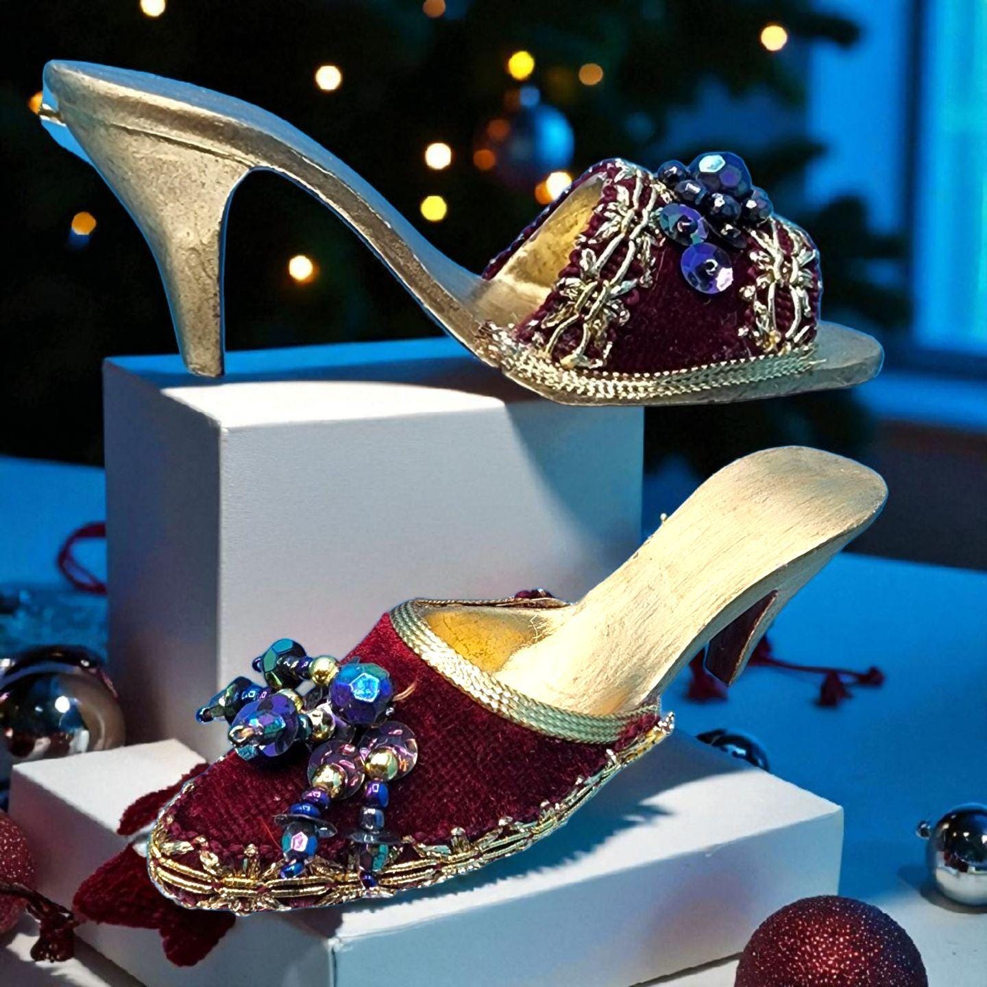 Gold Velvet Pumps - Etsy display picture 2