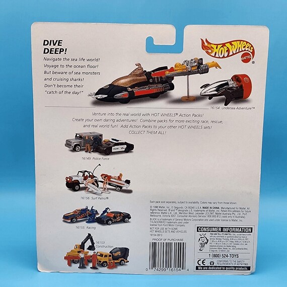 Hot Wheels Action Pack 1996 Undersea Adventure Submarine Mini