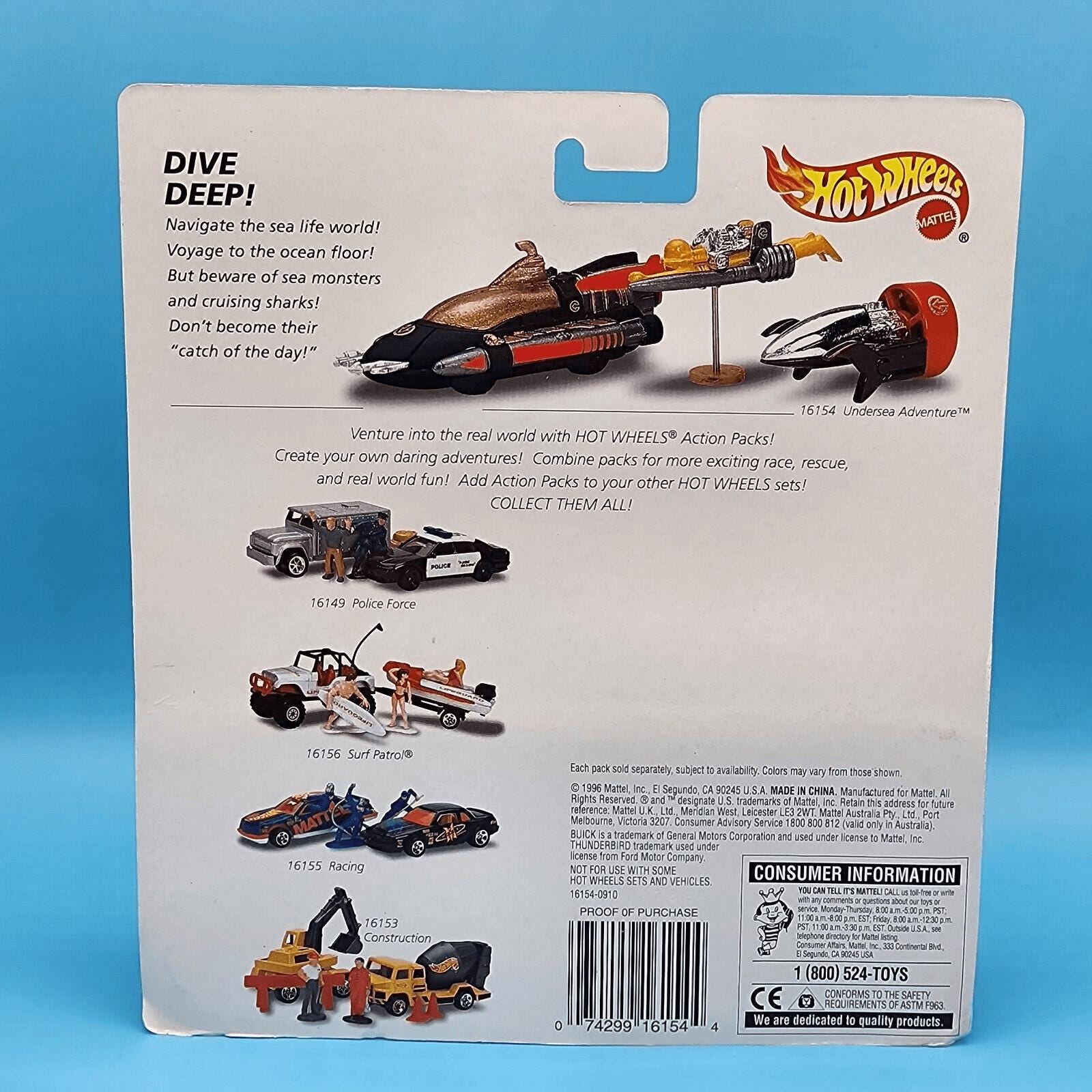 Hot Wheels Action Pack 1996 Undersea Adventure Submarine Mini