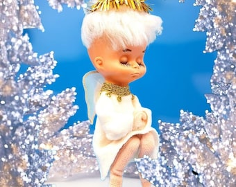 ヴィンテージ ピクシーガール アイススケーター オーナメント フェルト