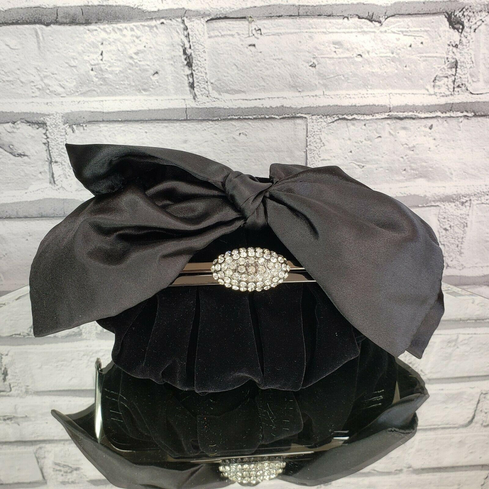 Vintage Neiman Marcus Evening Bag Black Velvet Rhinestones Etsy