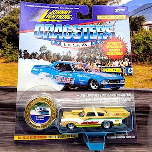 Vintage Johnny Lightning Dragsters U.S.A. 1995 &#39;55 Jukebox Norm Wizner Diecast Car Numbered Lt Edition Playing Mantis Sealed on Card