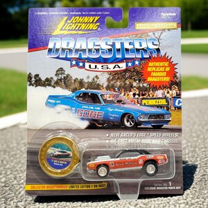 Vintage Johnny Lightning Dragsters U.S.A. 1995 &#39;71 Sox & Martin Diecast Car 1:64 Numbered Lt Ed ition Collector Button Playing Mantis